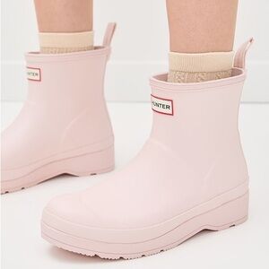 Hunter Play Boots Waterproof Azalea Pink Ankle Rain Boot Size US 12‎ UK 10